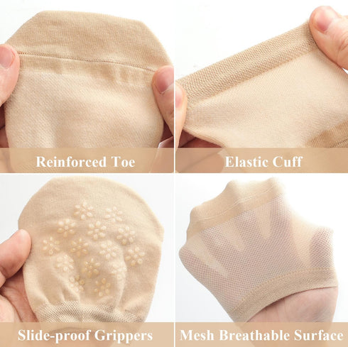 Women's Toe Socks for Mules, Half Socks for Women Toe Toppers Liner No Show Toe Covers 4/6 Pairs...