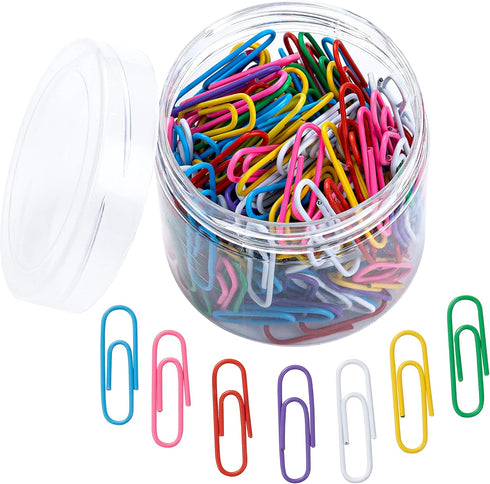 200 Paper Clips 28mm Colorful Paper Clips,Small Paper Clips Reusable Paper Clips for School, Office, Folders, Bookmarks, DIY Albums, Etc...