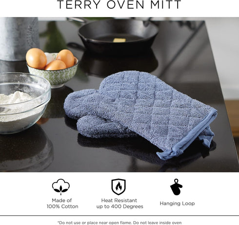DII Basic Terry Collection 100% Cotton Quilted, Oven Mitt, Spice, 2 Piece...