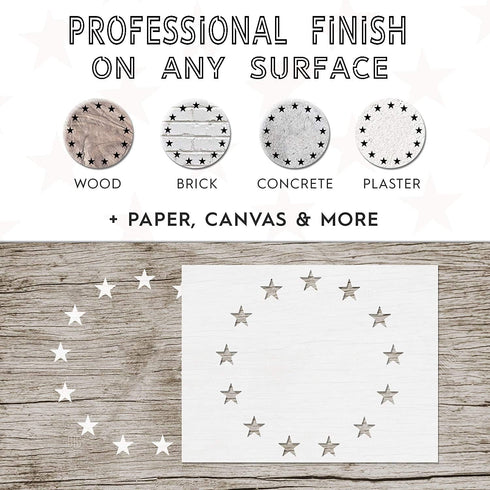 Betsy Ross Stars Stencil Template for American Flag US Star Pattern Memorial Day Stencil for President's Day Decorations Painting on Wood Walls Ar...