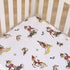 Disney Vintage Bambi - Tan, Green and White, Bambi and Thumper Floral Nursery Polyester Fitted Crib Sheet...