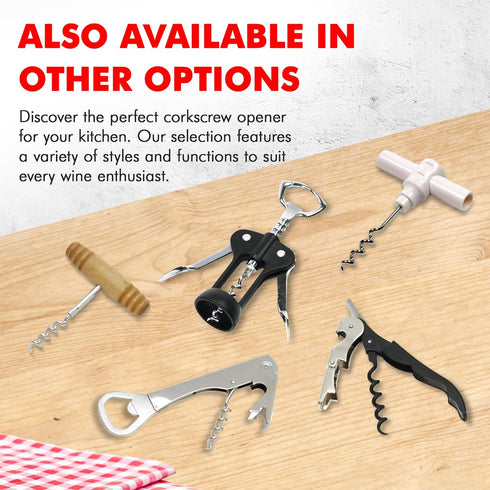 Chef Craft Select Waiters Corkscrew with Foil Cutter and Bottle Opener, 5 inches in Length, Stainless Steel/Black...