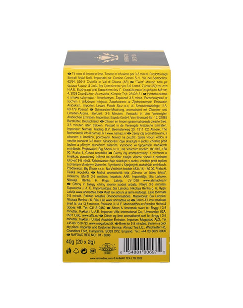 Ahmad Tea Black Tea, Lemon & Lime Twist Teabags, 20 ct (Pack of 1) - Caffeinated & Sugar-Free...