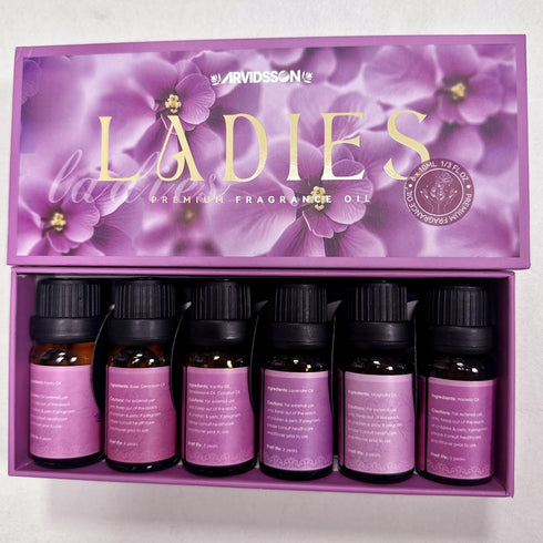 Floral Eessential Oils Set, ARVIDSSON Ladies Fragrance Oil for Candle Making - Lavender, Vanilla Sugar, Rose Geranium, Peony, Magnolia, Wisteria, ...