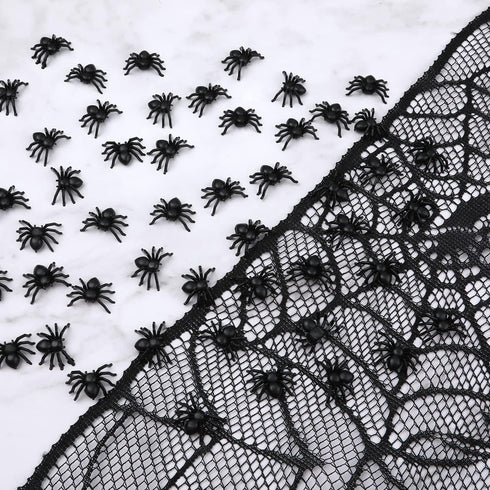 SAVITA 100pcs Realistic Spider Halloween Decoration, Plastic Mini Spider Black Realistic Scary Spider Prank Halloween Haunted House Decorations fo...