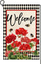 Welcome Summer Geranium Hydrangea Garden Flag Double Sided 12x18 Inch Flower Seasonal Farmhouse Outside Outdoor Decoration(A)...