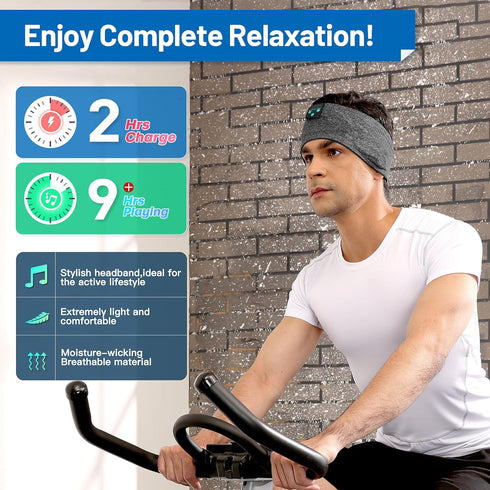 Perytong Sleep Headphones, Bluetooth Sports Headband Headphones with Ultra-Thin HD Stereo Speakers Perfect for Sleeping,Workout,Jogging,Yoga,Insom...