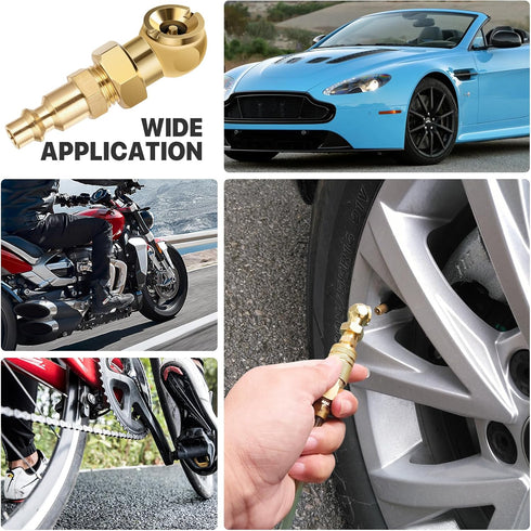 2-Packs Portable Air Chucks, Solid Metal Closed Ball Air Chuck with 1/4" NPT Standard Quick Plug, Tire Inflator Gauge Nozzle for Air Compressor Ac...
