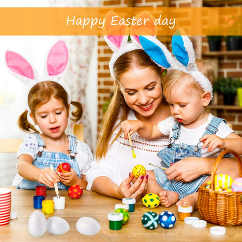 Zonon 15 Pieces Foam Egg White Craft Egg Foam Natural Polystyrene Handmade Ball for Easter DIY Craft Home Decoration(8 x 5.5 cm/ 3.15 x 2.17 Inche...