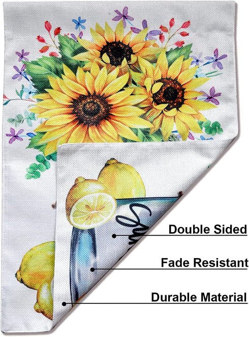 Garden Flag Sunflowers Summer Outdoor Yard Flags for Garden Decor Double Sided 12.5X18 Inch (04-sunflower)...