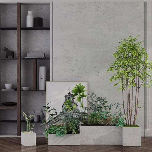 12x118 inch Light Grey Concrete Wallpaper Peel and Stick Concrete Cement Contact Paper Stained Thick Matt Texture Wallpaper Modern Industrial Styl...