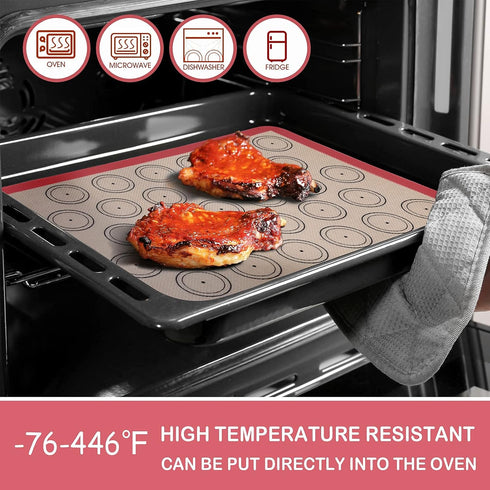 STATINT Silicone baking Mat, Non-Stick Food Safe Set of 2 Half Sheet Reusable Heat Resistant Liner for Macarons, Cookies, Pastries, Bread, Meat,16...