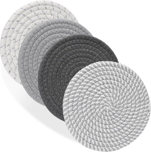 7" Trivets for Hot Dishes, Hot pots and Pans, 4 Heat Resistant Hot Pads, Pot Holders for Kitchen, Hot Plate Mats for Kitchen Countertops, Table, H...