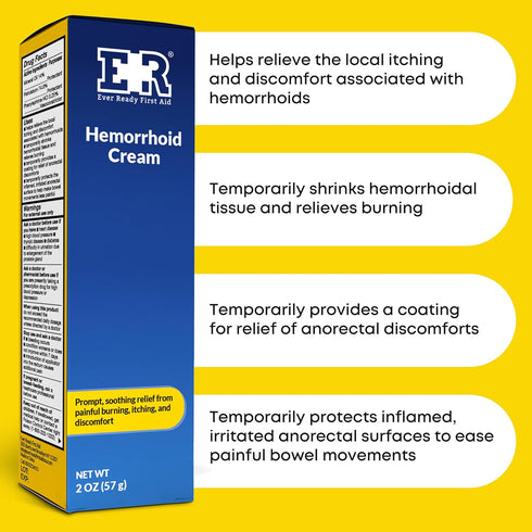 Ever Ready First Aid Hemorrhoidal Pain Relief Ointment - Fast Acting Treatment for Itch, Swelling, and Maximum Strength Pain Relief, 2 oz (57g) Pe...