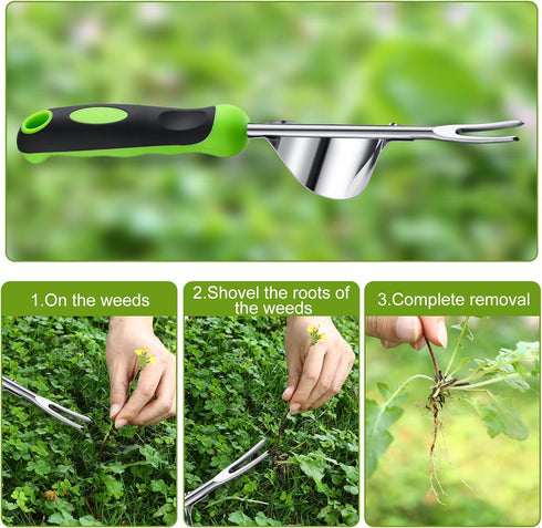 Hand Weeder Tool Garden Weeding Tool Gardening Weeder Tool with Ergonomic Handle, Stainless Steel Garden Lawn Farmland Transplant Gardening Plant ...