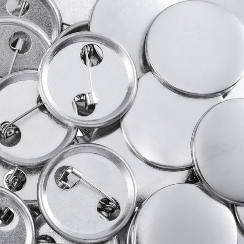 300 Pieces Blank Button Making Supplies Round Badge Button Parts Metal Button Pin Badge Kit for Button Maker Machine, Including Metal Shells Back ...