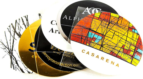 Selection of Colorfully Printed Wine Disc Pourer Bundles that will stop the drop (6)...
