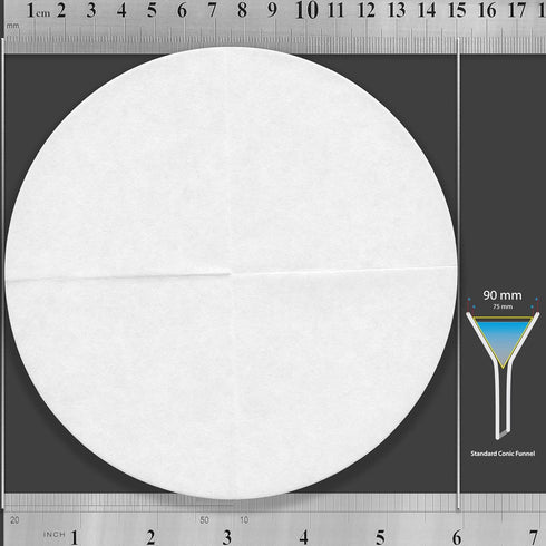 15 cm Quadrant-Folded Filter Paper, Pre-Folded disks, Qualitative Grade 2 - ZENPORE Slow Flow 150 mm (50 discs)...