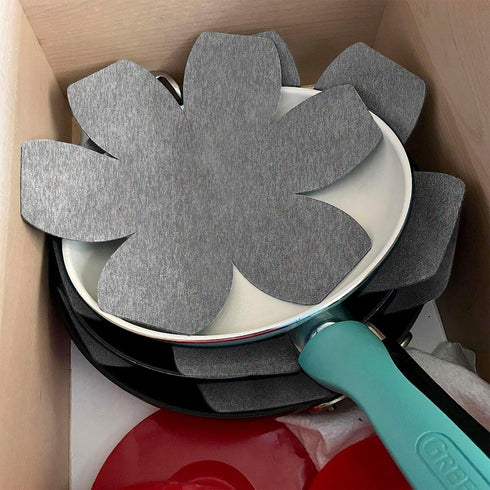 6 Pcs Pot and Pan Protectors for Stacking, in 3 Sizes, Pan Separators Felt, Pan Stacking Protectors, Anti-slip Pot Protectors, Ceramic Glass Cookw...
