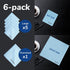Elite Tech 6-Pack Oversized Microfiber Cloths for Electronic Devices, Eyeglasses, Screens and Lenses - Washable; 6×7 in & 12×12 in - Eyeglass Clot...
