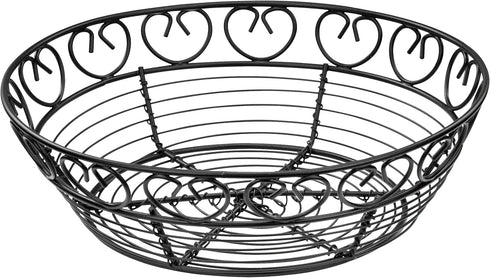 Winco WBKG-8R High Wire Fruit Basket, 8-Inch Round x 2.25-Inch, Black,Medium...