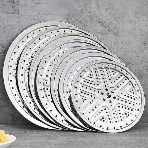 Steaming Plate, 2 Pack 10 Inch Round Food Grade Stainless Steel Steamer Plate for Food Steaming in Kitchen and Outdoors (26 cm)...