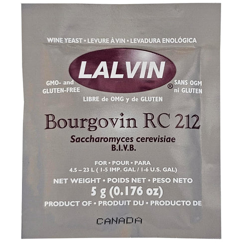 Lalvin Bourgovin RC 212 Wine Yeast, 5 grams - 5-Pack...