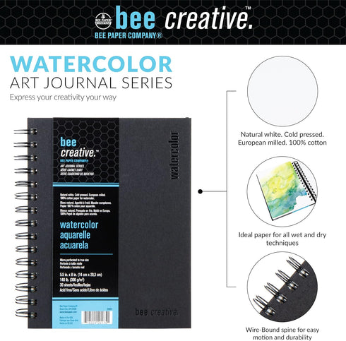 Bee Paper - 5.5"x 8" Bee Creative Watercolor Journal...