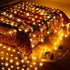 195 LED Curtain Tapestry Lights Backdrop String Lights, 6.5 x 5 Feet Hanging Fairy Curtain Lights with 8 Lighting Modes and Remote for Bedroom Win...