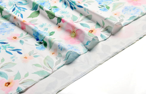 Newborn Floral Print Blanket Baby Stretch Wrap Swaddle Blanket Receiving Blanket with Matching Headband and Beanie (Green and Pink)...