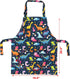 BeeGreen Kids Apron 2 Pack Cooking Aprons with Adjustable Strap Kids Kitchen Aprons with Front Pocket for Girls Toddler Painting Baking Artist Was...
