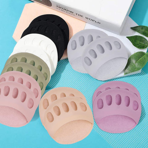 Ball of Foot Cushions for Women (3Pairs Complexion) - Honeycomb Metatarsal Pads Invisible Socks Soft Ball of Foot Pads Reusable Cushions for Pain ...