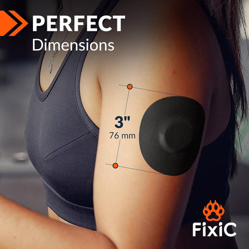 Fixic Freestyle Adhesive Patch 25 PCS – Good for Libre 1, 2, 3 & Plus – Enlite – Guardian – NO Glue in The Center of The Patch – Pre-Cut Back Pape...