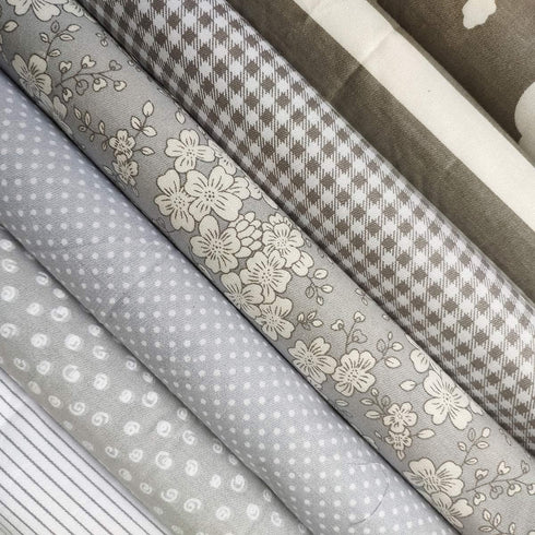 Misscrafts 7pcs Quilting Fabric 100% Cotton Craft Fabric Bundle Squares Grey Fat Quarters 18" x 22" for Patchwork DIY Sewing Scrapbooking...