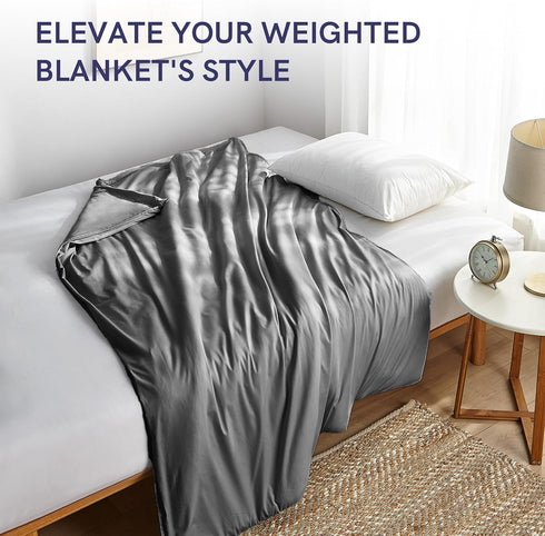 YnM Exclusive Cotton Duvet Cover for Weighted Blankets (Dark Grey, 41"x60")...