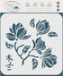 Stencils for Walls: Magnolia Stencil, 8.5 x 8.5 inch (M) - Classic Flower Floral Ancient Tree Stencils for Painting Template...
