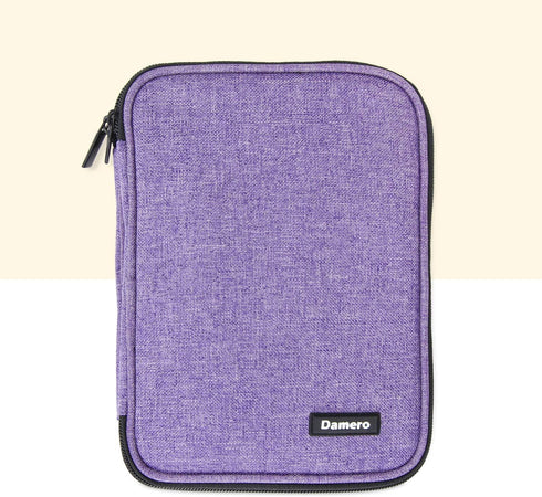 Damero Crochet Hook Case, Travel Storage Bag for Swing Crochet Hooks, Lighted Hooks, Needles(Up to 8'') and Accessories, Large, Purple (No Accesso...