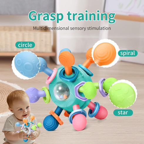 Baby Montessori Teething Toys for 0-6 6-12 Months BPA Free Sensory Toys for Babies 0 3 6 9 12 18 Months Newborn Infant Learning Developmental Chew...