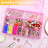 2 Pack 24 Grids Pink Plastic Organizer Box, Storage Container with Adjustable Divider, Craft Organizers and Storage Bead Storage Organizer Box for...