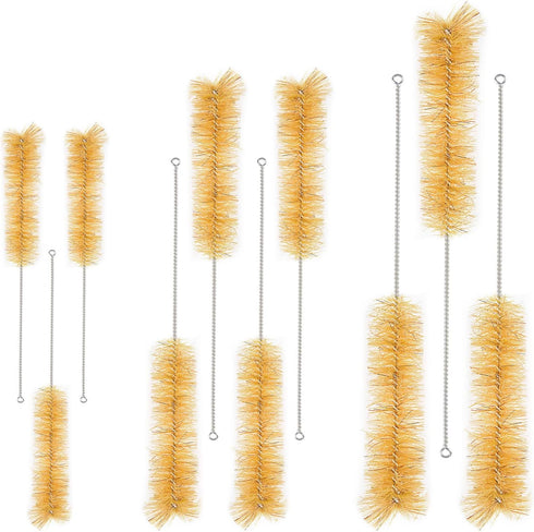 stonylab 10 Pack Tube Brushes, Bristle Test Tube Bottle Wash Cleaning Brushes with Radial Tufted End for Laboratory, Size Assorted...