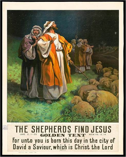 Posterizer 1 pcs-The shepherds find Jesus poster-Religious Posters-Gifts for Christians -Decor for Church, Sunday School Classroom- unframed wall ...