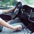 Leather Steering Wheel Cover?Black with Blue line?Anti-Slip, Safety, Soft, Sports Style, Black Steering Wheel Cover, Adaptable to 14.5-15 inches S...