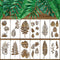 12 Pieces Tropical Fern Leaf Painting Stencils Large Reusable Palm Turtle Leaf Wall Stencil Flexible Botanical Leaves Template Set Crafts for Furn...