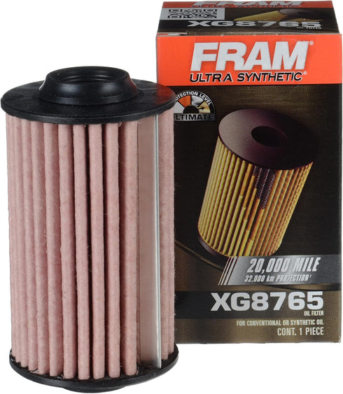 FRAM Ultra Synthetic Automotive Replacement Oil Filter, Designed for Synthetic Oil Changes Lasting up to 20k Miles, XG8765 (Pack of 1)...
