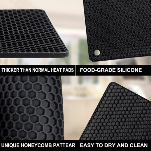 Silicone Trivets for Hot Pots and Pans,4 Packs Multipurpose Non Slip Heat Resistant Pot Holder,Heat Resistant Pot Holders Silicone Mats for Kitche...