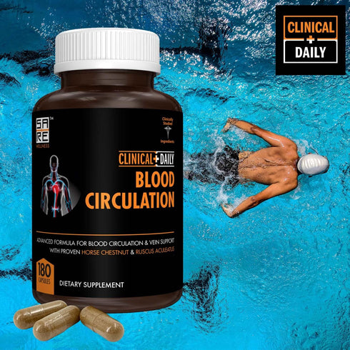 Clinical Daily Blood Circulation Supplements. Butchers Broom, Horse Chestnut, Hawthorn, Cayenne, Arginine, Diosmin Varicose Veins Treatment for Le...