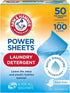 Arm & Hammer Power Sheets Laundry Detergent, Fresh Linen 50ct, up to 100 Small Loads (Packaging may vary)...