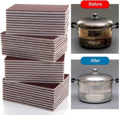20pcs Nano Carborundum Sponge, Emery Sponge Brush Clean Eraser Scrub, Kitchen Magic Cleaning Sponge for Removing Rust Cleaning Pots and Pans, Hous...