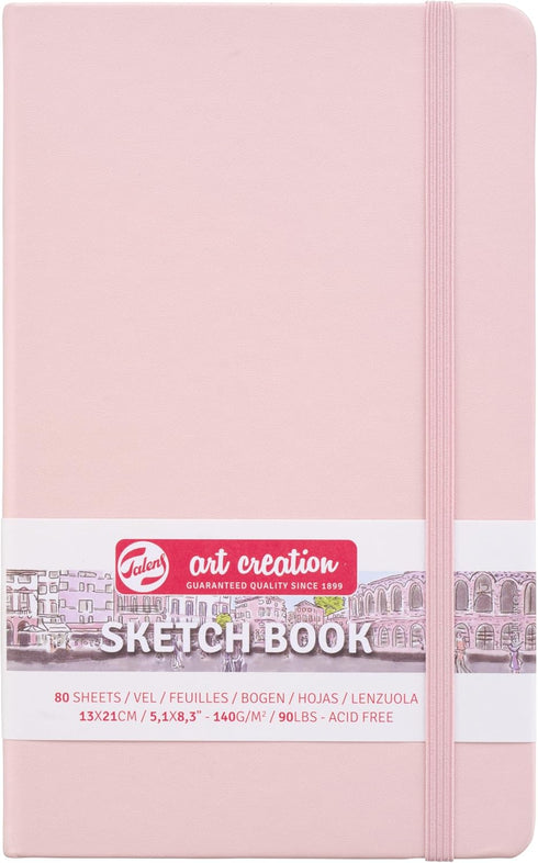 Tarens T9314-012M Art Creations Sketchbook, Drawing Notebook, 5.1 x 8.3 inches (13 x 21 cm), Pastel Pink, Thickness: 4.9 oz/sq ft (140 g/m2), Fine...