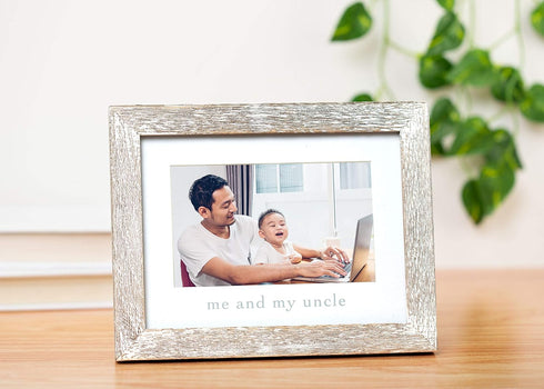 Pearhead Me and My Uncle Rustic Photo Frame, Niece or Nephew Family Picture Frame...